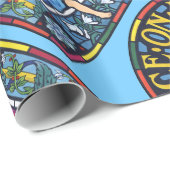 Papier Cadeau Vitrail de la Paix sur Terre (Coin rond)