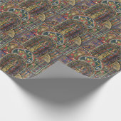 Papier Cadeau Vitrail d'église, architecture vintage (Coin)