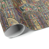Papier Cadeau Vitrail d'église, architecture vintage (Coin rond)