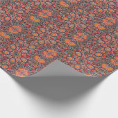 Papier Cadeau vitrail géométrique abstrait rouge rose gris (Coin)