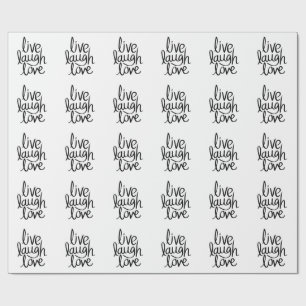 Papier Cadeau Vivez Riez Aimez – Typographie Inspirante Classiqu