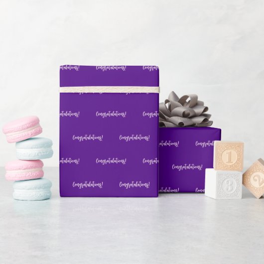 Papier Cadeau Vivid Indigo Purple Félicitations ! (Baby Shower)