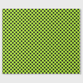 Papier Cadeau Vivid Lime & Black Polka Motif (Plat)