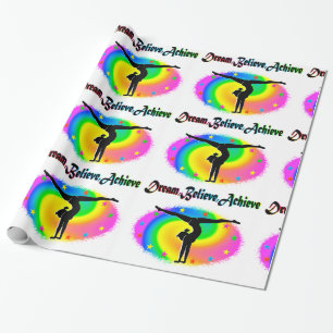 PAPIER CADEAU VIVRE MON RÊVE GYMNASTIQUE