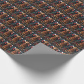 Papier Cadeau Vizsla Chien Avec Foyer Cadeaux De Noël (Coin)