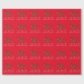 Papier Cadeau Vizsla Chien Joyeux Noël Design (Plat)