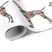 Papier Cadeau Vizsla Chien Motif géométrique Silhouette Plaid (Coin rond)