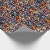 Papier Cadeau Vizsla Chiens Trick ou Traiter en costume d'Hallow (Coin)