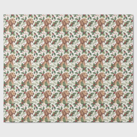 Papier Cadeau Vizsla Christmas Wrapping Paper (Plat)