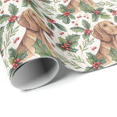 Papier Cadeau Vizsla Christmas Wrapping Paper (Coin rond)