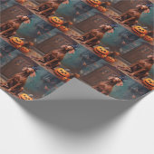 Papier Cadeau Vizsla Citrouille Halloween effroi (Coin)