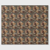 Papier Cadeau Vizsla de Noël Fête (Plat)