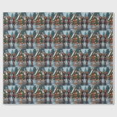 Papier Cadeau Vizsla Dogs Christmas Snow Holiday (Plat)