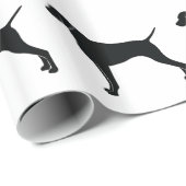 Papier Cadeau Vizsla en silhouette (Coin rond)