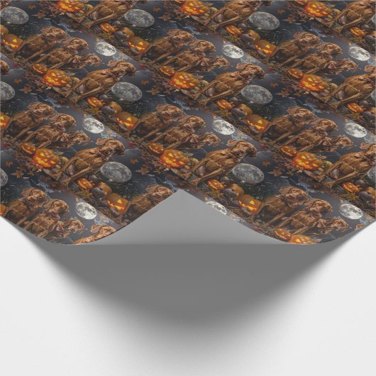 Papier Cadeau Vizsla Halloween Éffrayant (Coin)