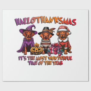 Papier Cadeau Vizsla Halloween Thanksgiving Christmas Classique