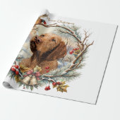 Papier Cadeau Vizsla Noël  (Déroulé)