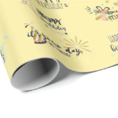 Papier Cadeau Voeux d'anniversaire (Coin rond)