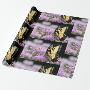 Papier Cadeau Vœux d'anniversaire de papillon à queue swallowtai