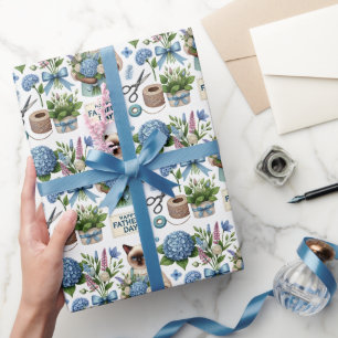 Papier Cadeau Voeux de Fête des pères Amoureux des chats pour le