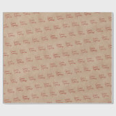 Papier Cadeau Vœux de la saison Kraft Red Script Holiday (Plat)