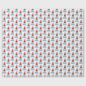 Papier Cadeau voeux de Noël bilingue bauble portugais (Plat)