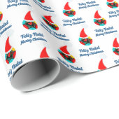 Papier Cadeau voeux de Noël bilingue bauble portugais (Coin rond)