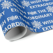 Papier Cadeau Voeux de Noël en bleu (Coin rond)