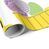 Papier Cadeau Voeux d'oeufs de Pâques (Coin rond)