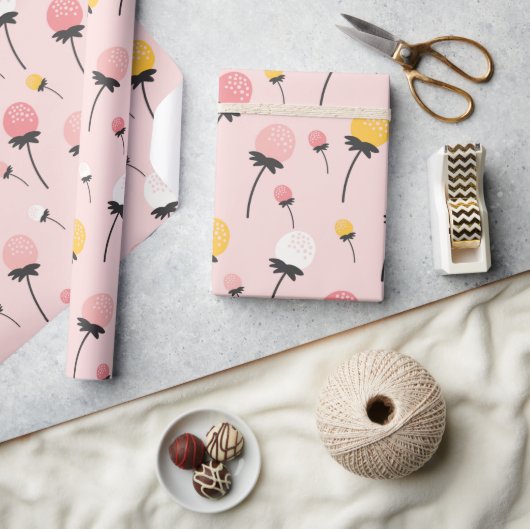 Papier Cadeau Voeux floraux roses (Artisanat)