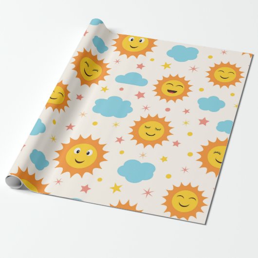 Papier Cadeau Voici Le Baby shower Soleil (Déroulé)