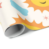 Papier Cadeau Voici Le Baby shower Soleil (Coin rond)