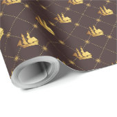 Papier Cadeau Voilier Gold (Coin rond)