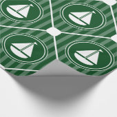 Papier Cadeau Voilier nautique vert-foncé (Coin)