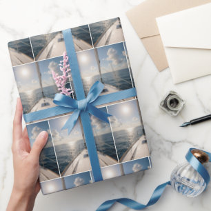 Papier Cadeau Voilier sur eau calme de l'océan