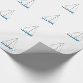 Papier Cadeau Voiliers bleus de sloop (Coin)