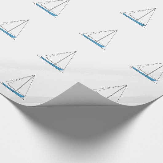 Papier Cadeau Voiliers bleus de sloop (Coin)