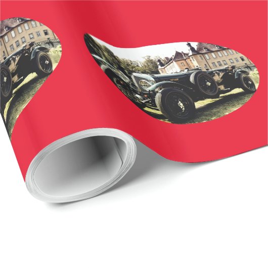 Papier Cadeau Voiture classique ancienne (Coin rond)