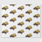 Papier Cadeau Voiture Classique Cool Moderne (Plat)