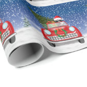 Papier Cadeau Voiture De Conduite De Chien Sibérien Husky En Noë (Coin rond)