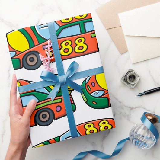 Papier Cadeau Voiture de course numéro 88