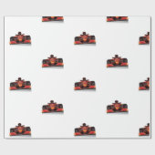 Papier Cadeau Voiture de course rouge (Plat)