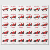Papier Cadeau Voiture de course rouge Anniversaire (Plat)
