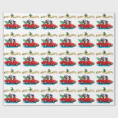 Papier Cadeau Voiture de Noël (Plat)