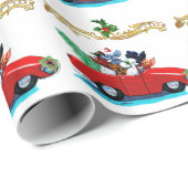 Papier Cadeau Voiture de Noël (Coin rond)
