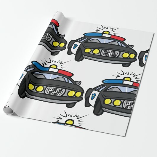 Papier Cadeau Voiture de police (Déroulé)