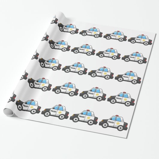 Papier Cadeau Voiture de police fraîche de bande dessinée (Déroulé)