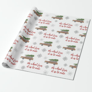 Papier Cadeau Voiture lambrissée par bois quel amusement c'est