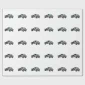 Papier Cadeau Voiture Muscle Argent (Plat)