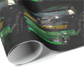 Papier Cadeau Voiture Race (Coin rond)